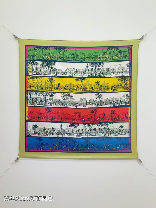 Hermes silk scarf hm (307)