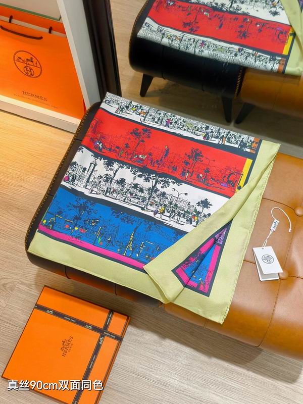 Hermes silk scarf hm (308)