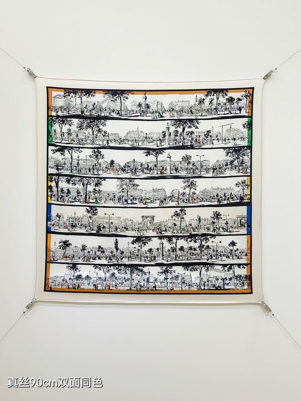 Hermes silk scarf hm (309)