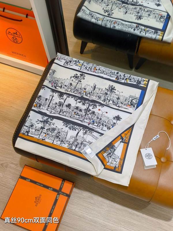 Hermes silk scarf hm (310)