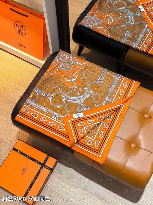 Hermes silk scarf hm (318)