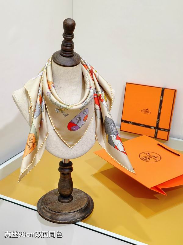 Hermes silk scarf hm (328)