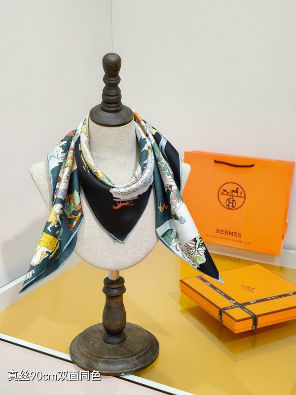 Hermes silk scarf hm (334)