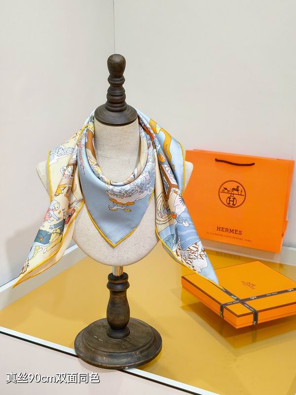 Hermes silk scarf hm (337)