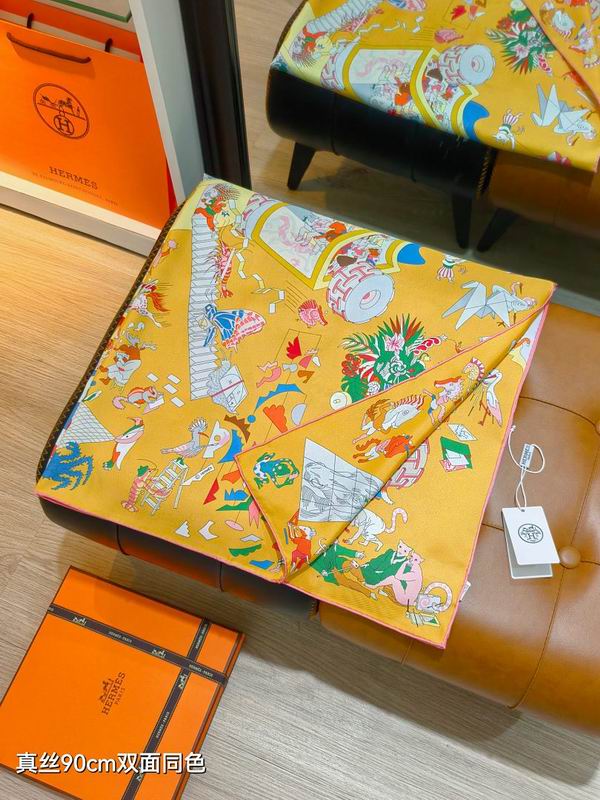 Hermes silk scarf hm (339)