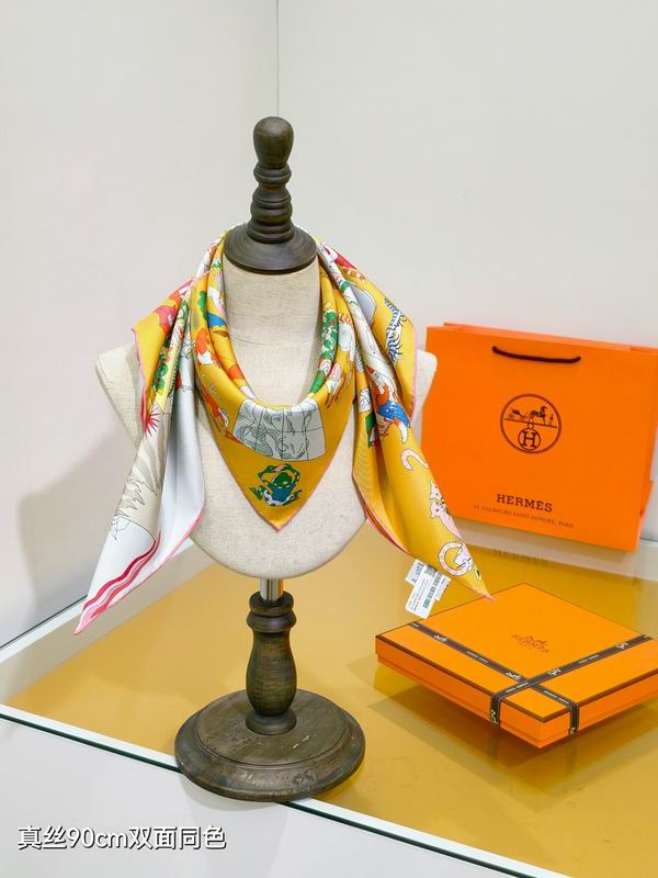 Hermes silk scarf hm (340)