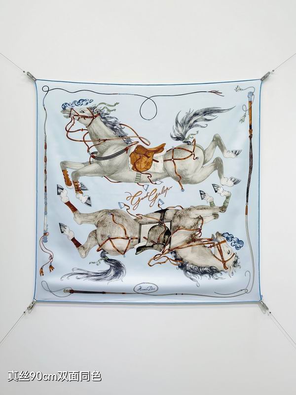 Hermes silk scarf hm (351)