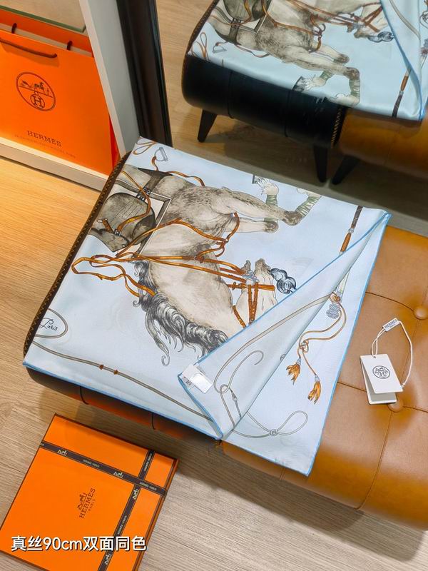 Hermes silk scarf hm (352)