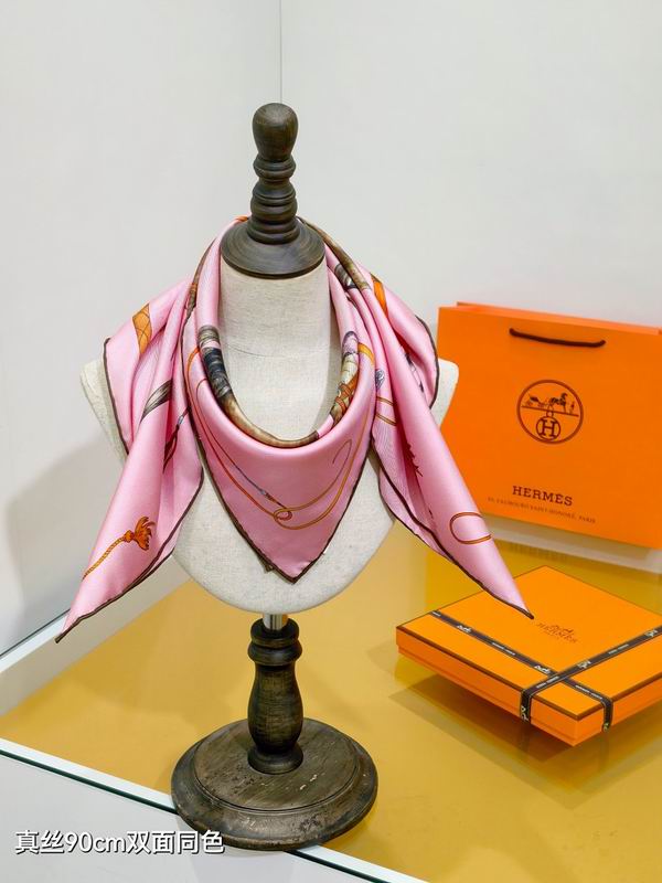 Hermes silk scarf hm (356)