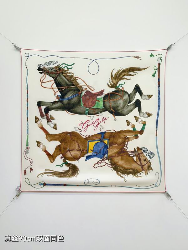 Hermes silk scarf hm (357)