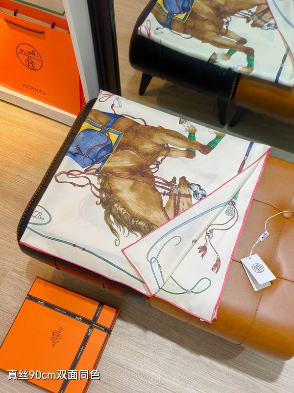 Hermes silk scarf hm (358)