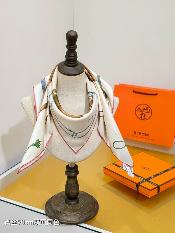 Hermes silk scarf hm (359)