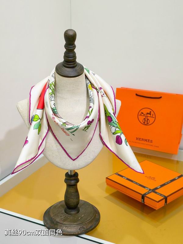 Hermes silk scarf hm (363)