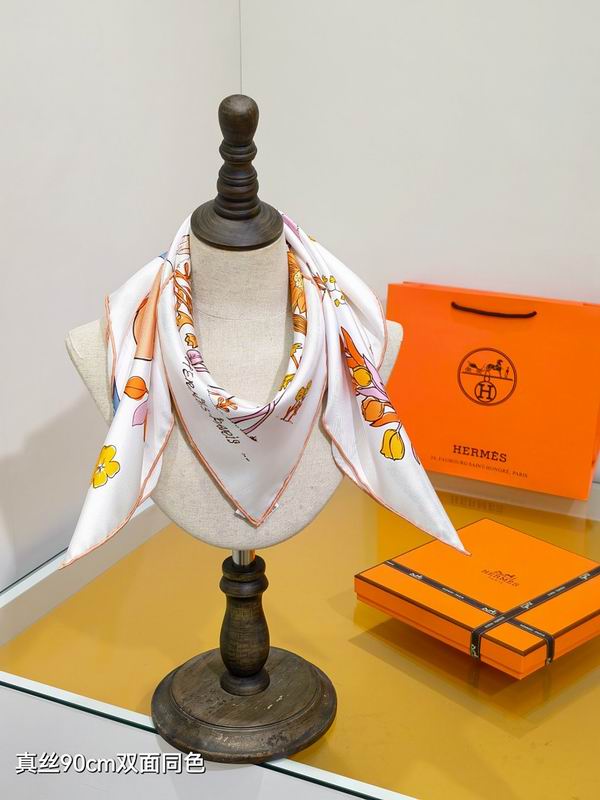 Hermes silk scarf hm (369)