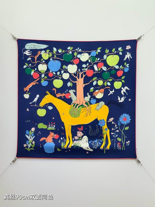 Hermes silk scarf hm (370)