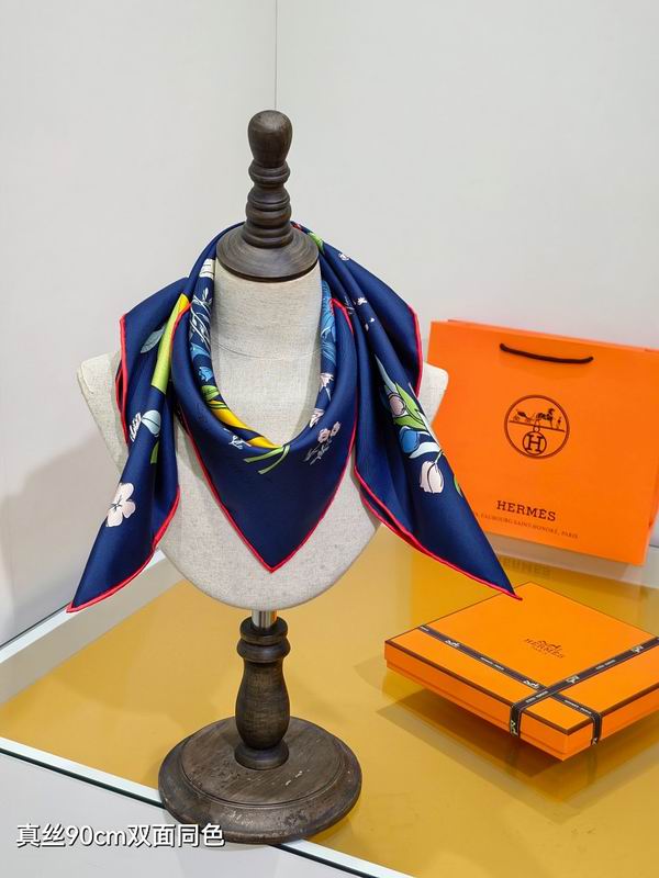 Hermes silk scarf hm (372)