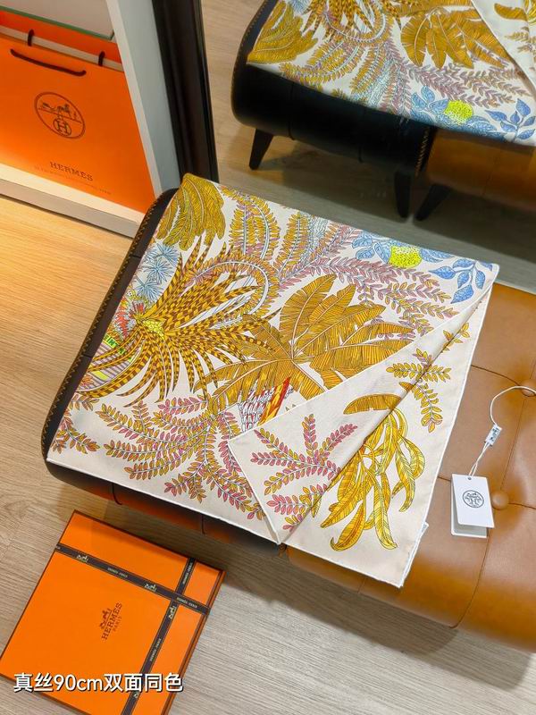 Hermes silk scarf hm (378)