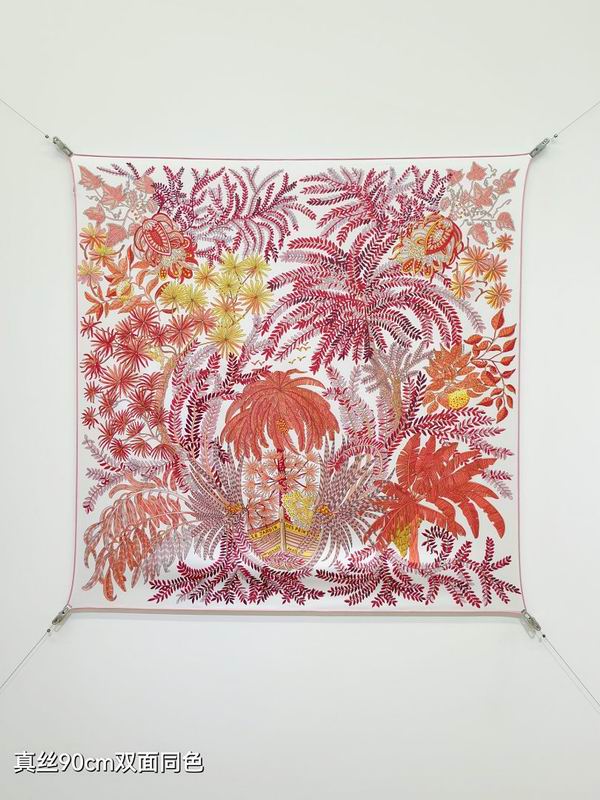 Hermes silk scarf hm (381)