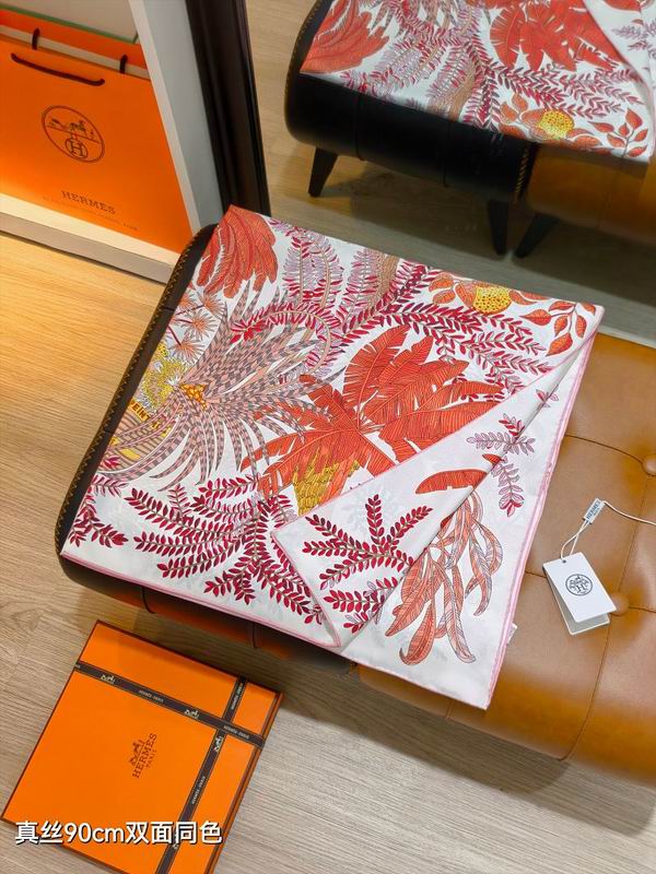 Hermes silk scarf hm (382)