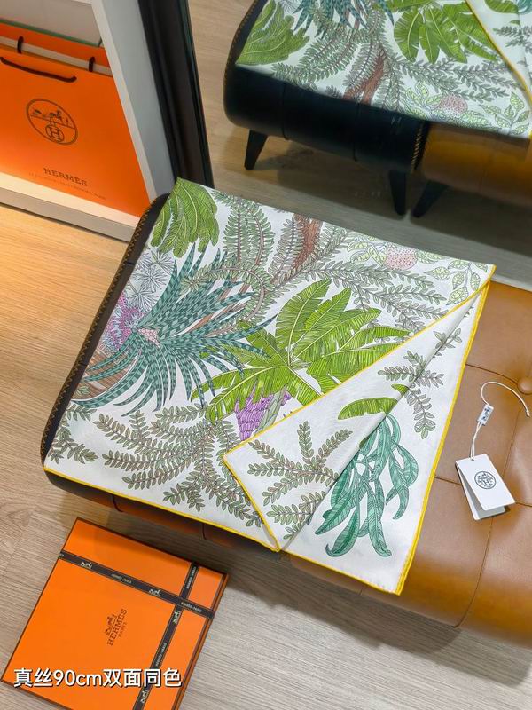 Hermes silk scarf hm (384)