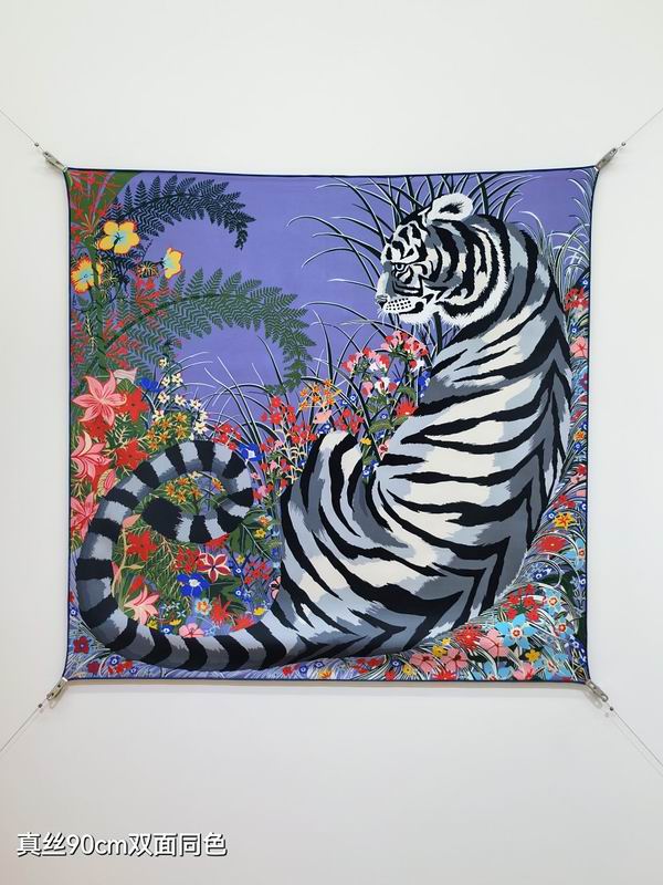 Hermes silk scarf hm (392)