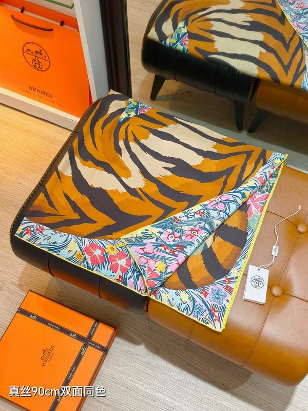 Hermes silk scarf hm (396)