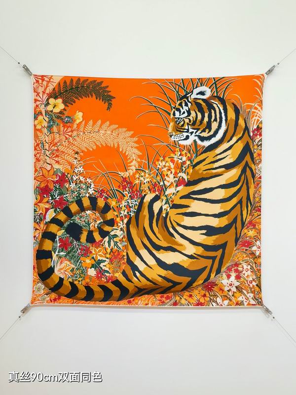 Hermes silk scarf hm (398)