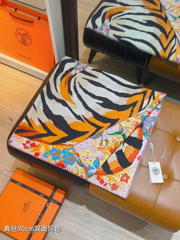 Hermes silk scarf hm (402)