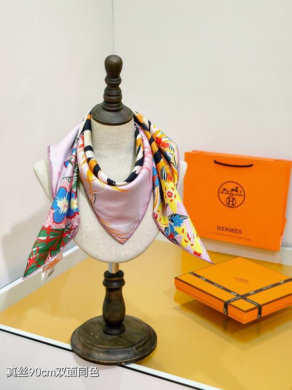 Hermes silk scarf hm (403)