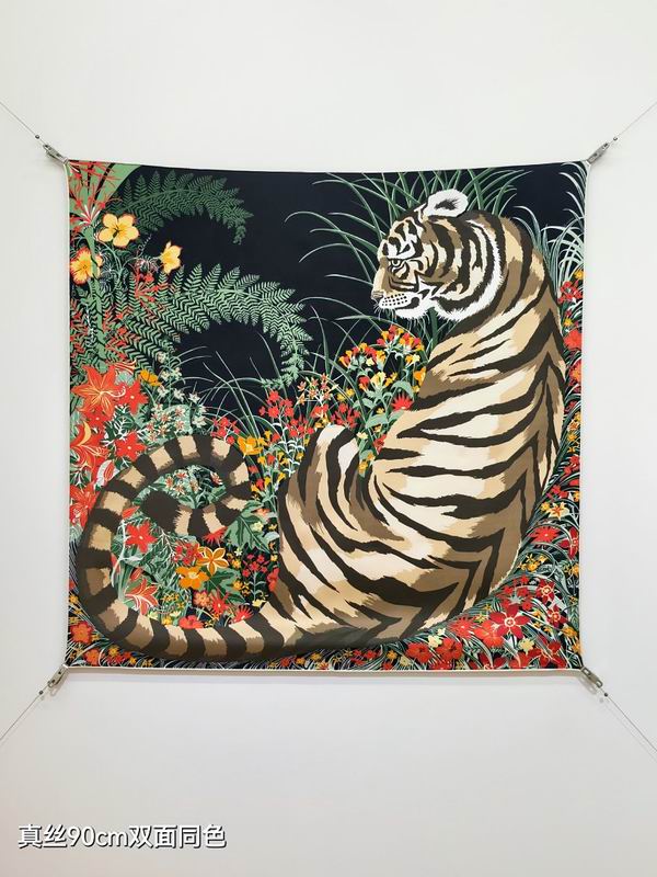 Hermes silk scarf hm (407)