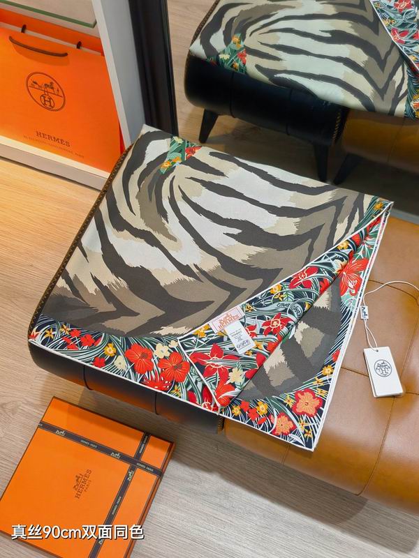 Hermes silk scarf hm (408)