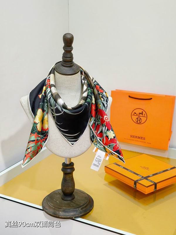 Hermes silk scarf hm (409)