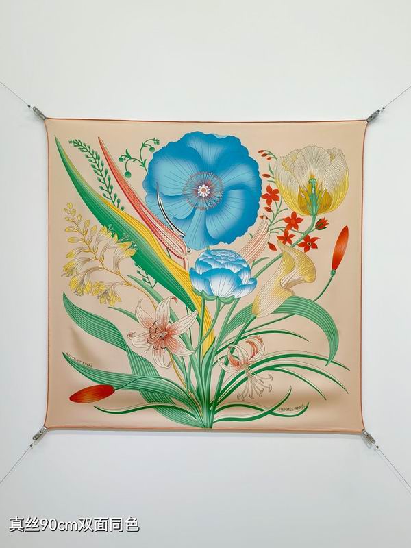 Hermes silk scarf hm (411)
