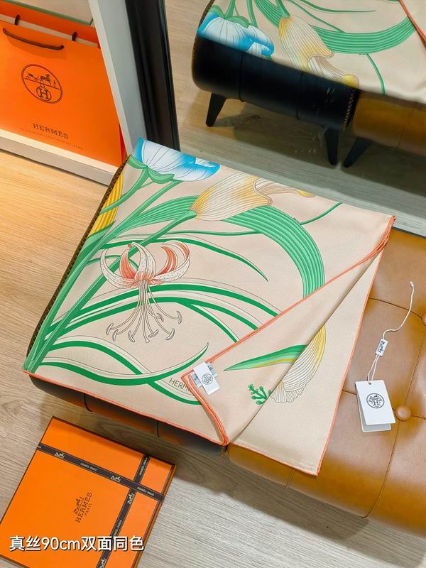 Hermes silk scarf hm (412)