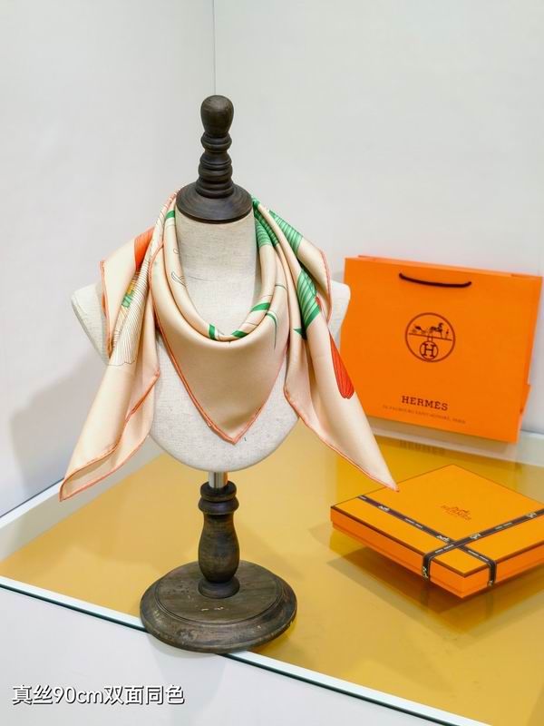 Hermes silk scarf hm (413)