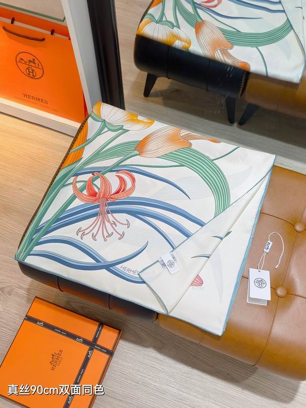 Hermes silk scarf hm (415)