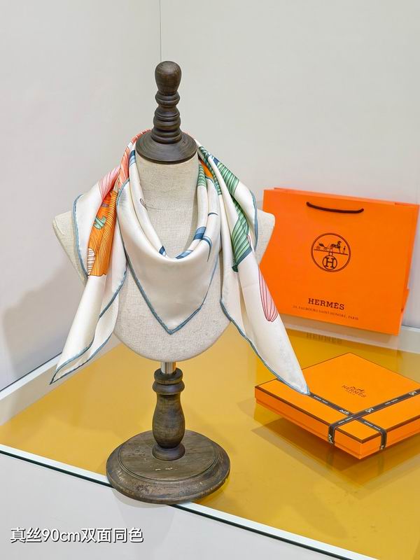 Hermes silk scarf hm (416)