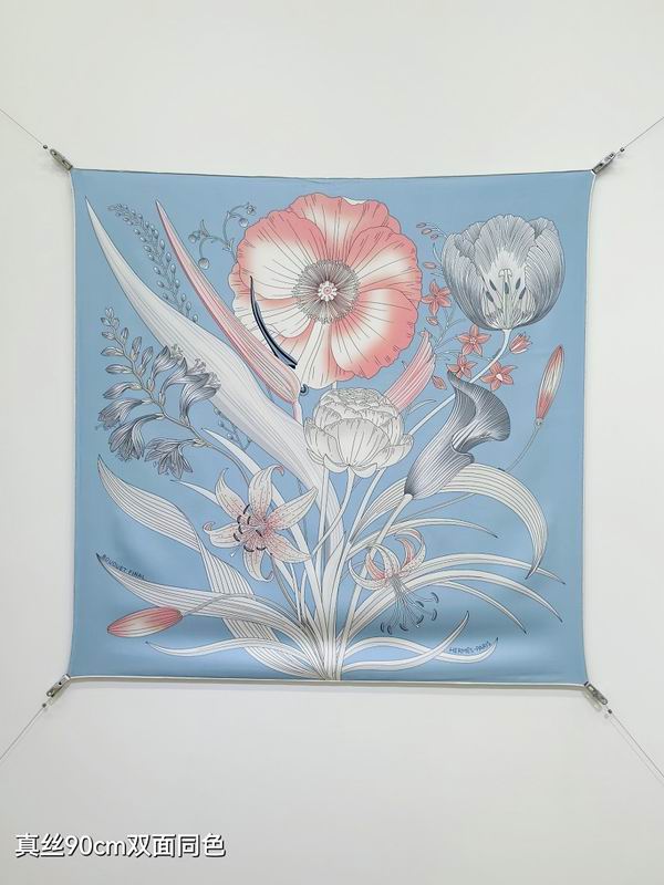 Hermes silk scarf hm (417)