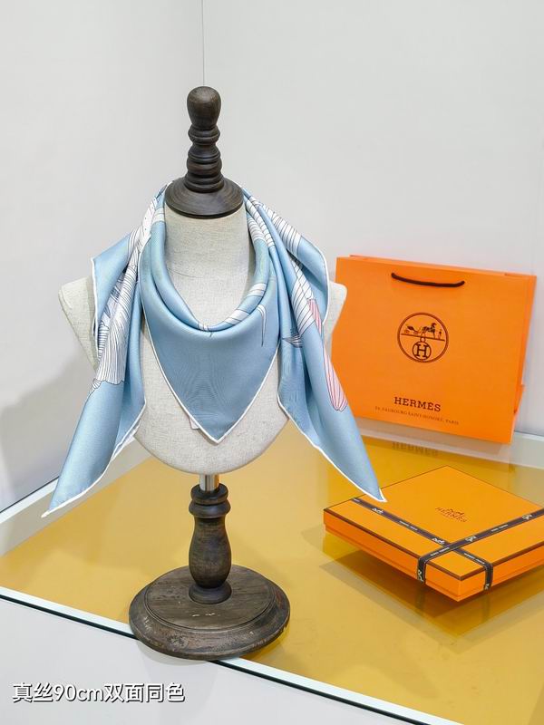 Hermes silk scarf hm (419)