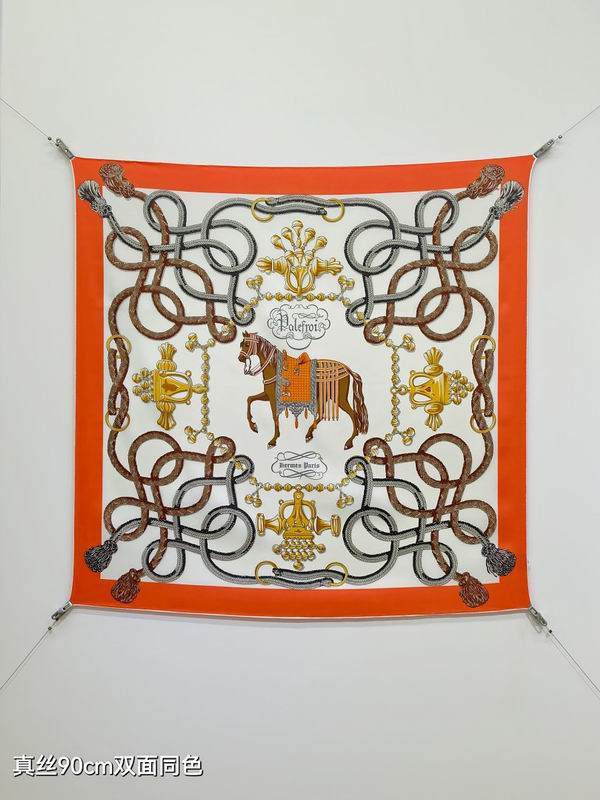 Hermes silk scarf hm (421)