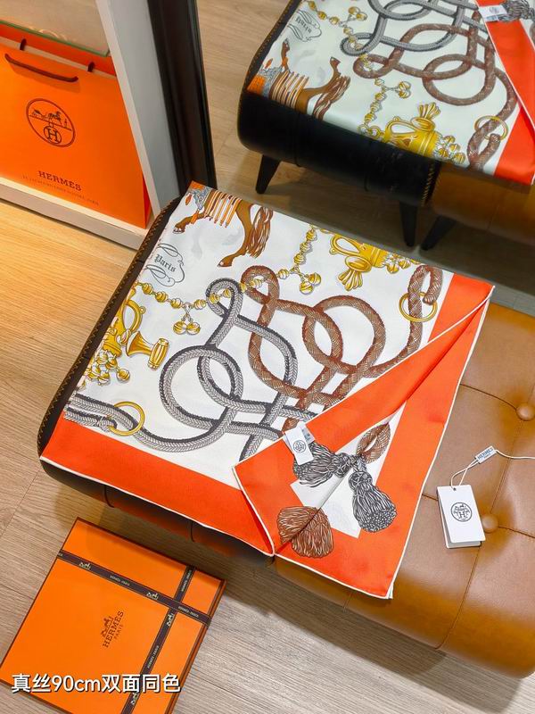Hermes silk scarf hm (422)