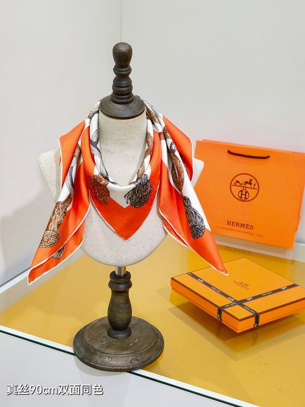 Hermes silk scarf hm (423)