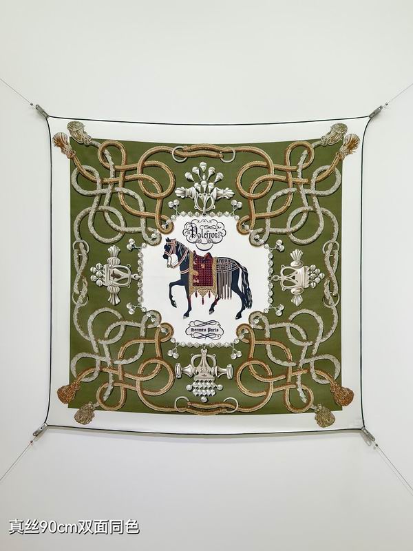Hermes silk scarf hm (424)