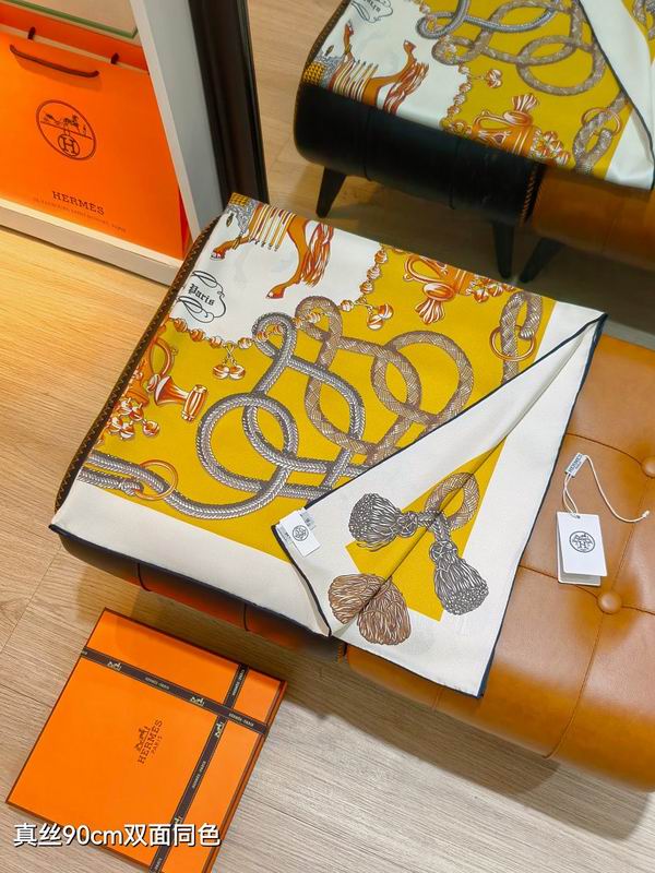 Hermes silk scarf hm (428)