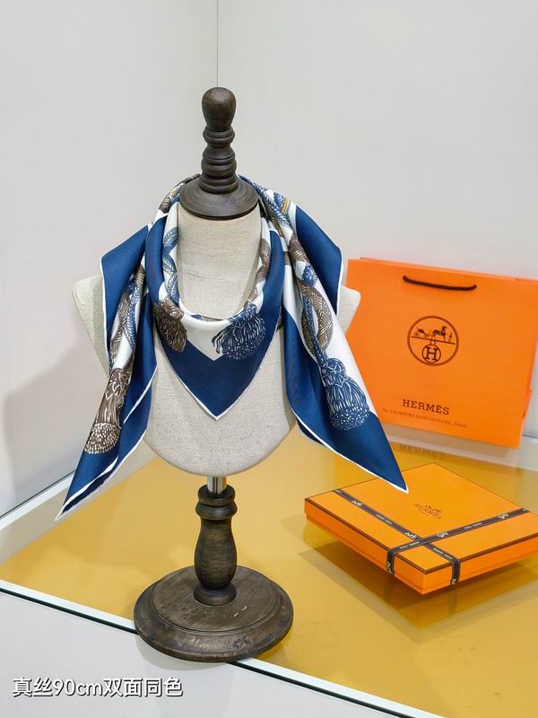Hermes silk scarf hm (435)