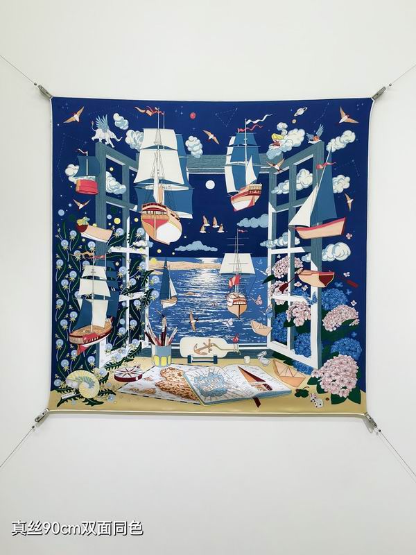 Hermes silk scarf hm (441)