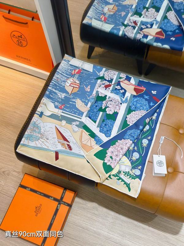 Hermes silk scarf hm (442)