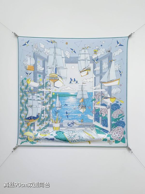 Hermes silk scarf hm (443)