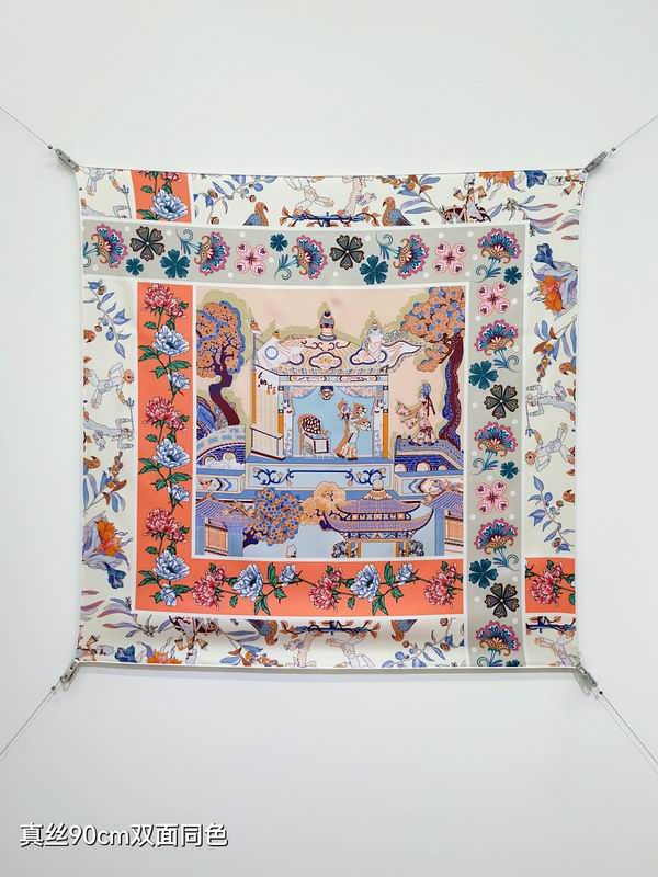 Hermes silk scarf hm (45)