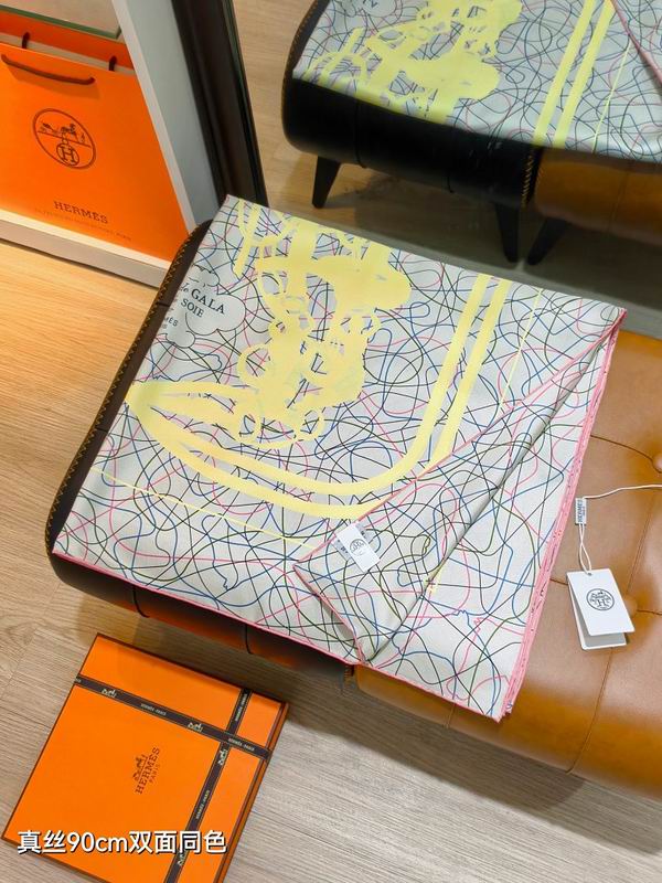 Hermes silk scarf hm (453)